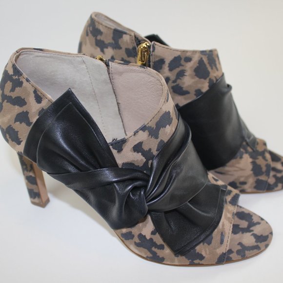Louise et Cie Lo Idola Open Toe Bootie Heeled Boot Leopard Women Shoe 7 NEW FLAW - Picture 13 of 13